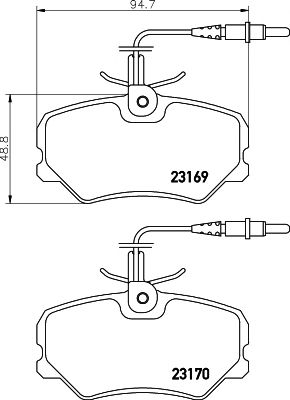 HELLA PAGID 8db355018401 -  Комплект тормозных колодок, дисковый тормоз